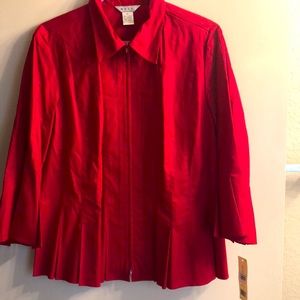 NEXX raven red double zipper front top NEW